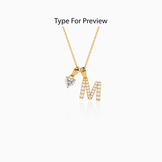 Personalised Gold Love You Lab Grown Diamond Initial Pendant (9K)