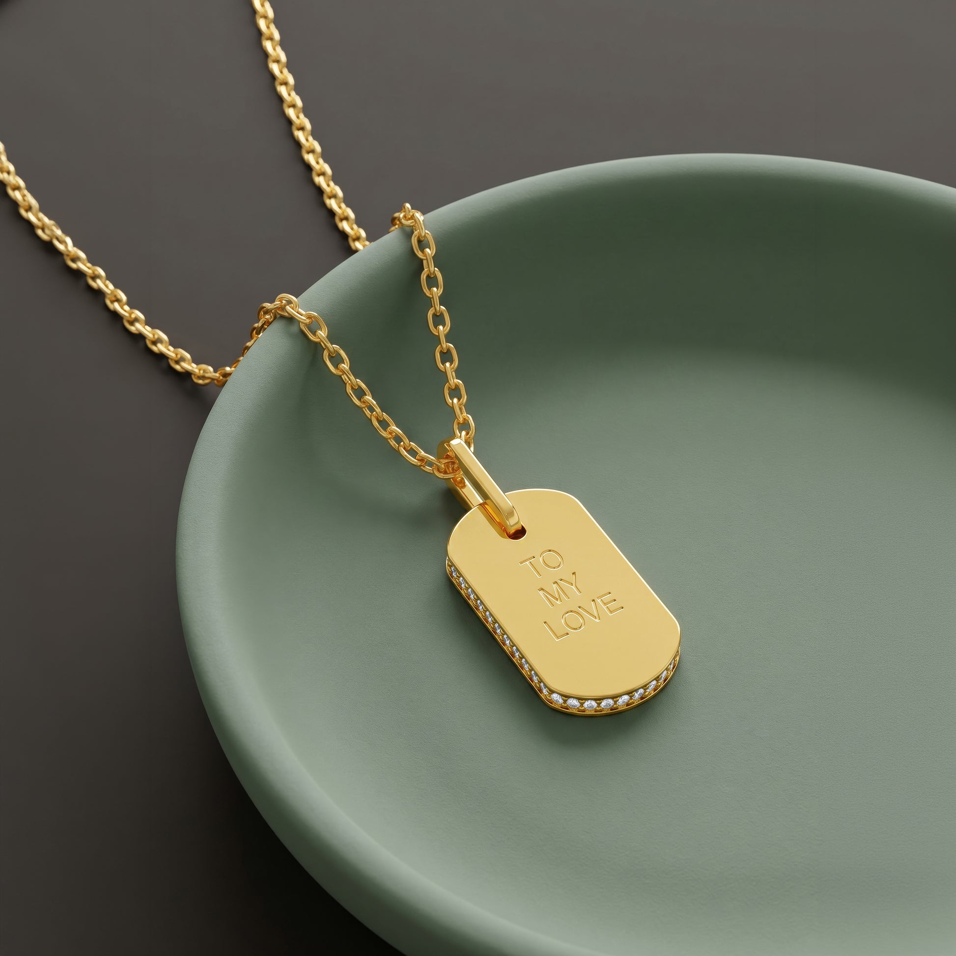 Personalised Gold Uniquely Yours Lab Grown Diamond Pendant (9K)
