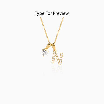 Personalised Gold Heartie Lab Grown Diamond Initial Pendant (9K)