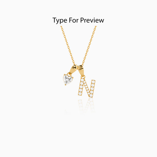 Personalised Gold Heartie Lab Grown Diamond Initial Pendant (9K)