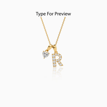 Personalised Gold Heart Lab Grown Diamond Initial Pendant (9k)