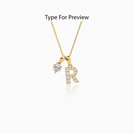 Personalised Gold Heart Lab Grown Diamond Initial Pendant (9k)