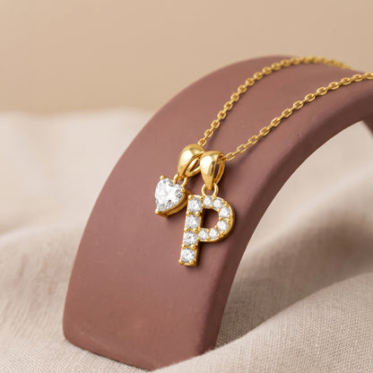 Personalised Gold Love Lab Grown Diamond Initial Pendant (9k)