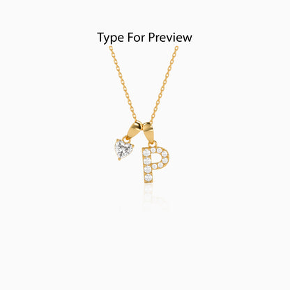 Personalised Gold Love Lab Grown Diamond Initial Pendant (9k)