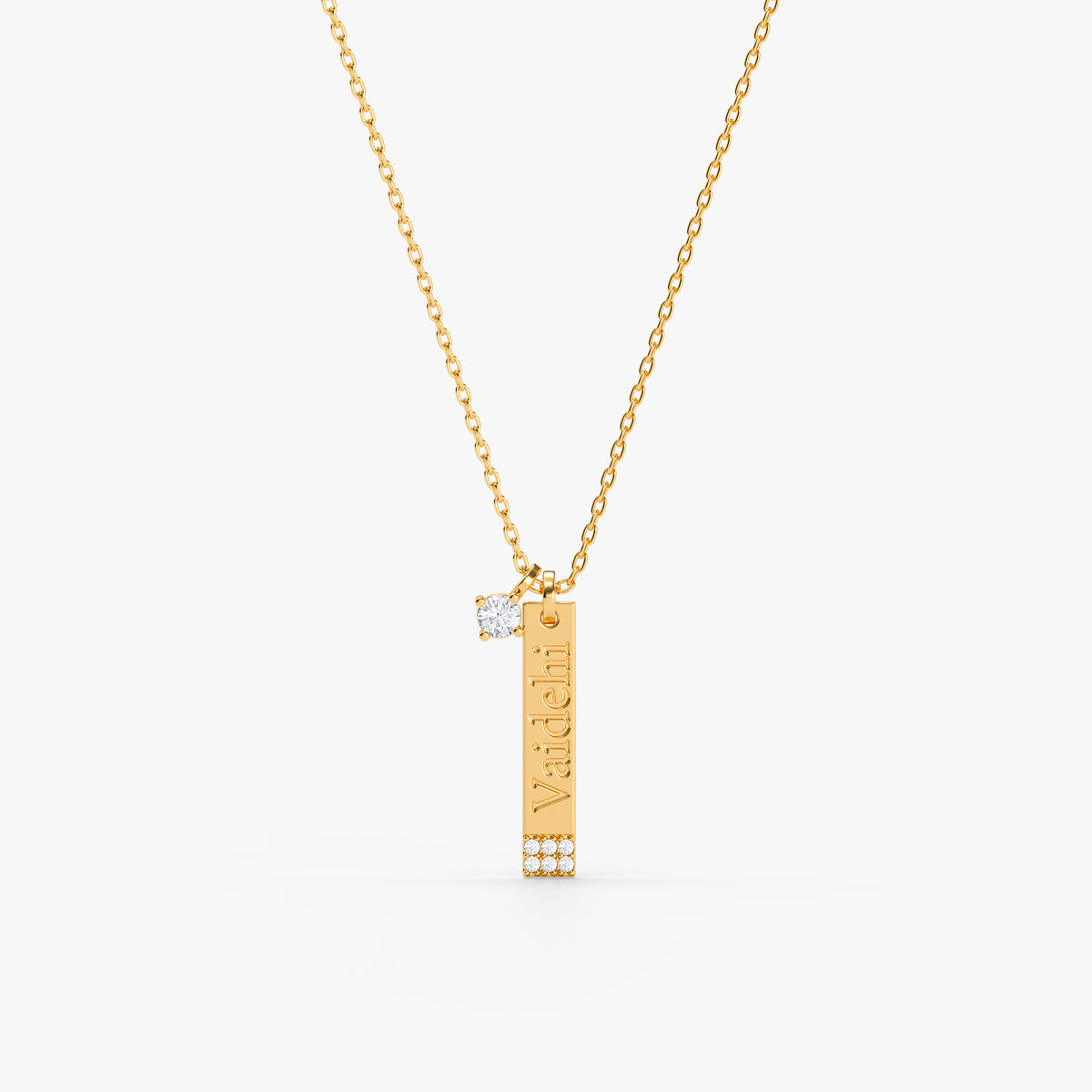 Personalised Gold Aegina Lab Grown Diamond Initial Pendant