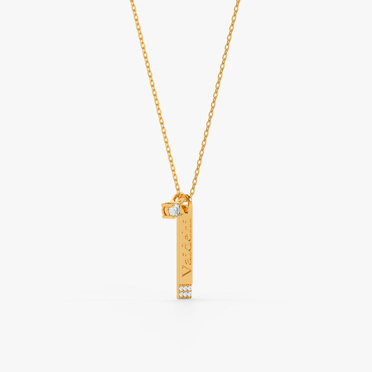 Personalised Gold Aegina Lab Grown Diamond Initial Pendant