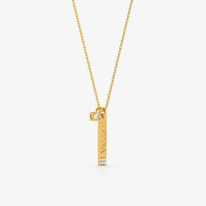 Personalised Gold Aegina Lab Grown Diamond Initial Pendant