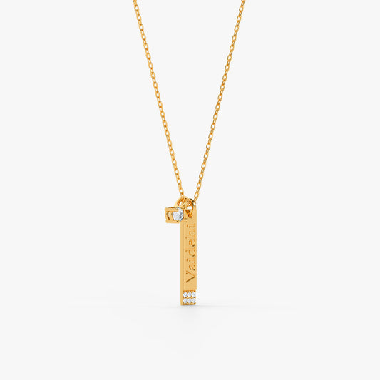 Personalised Gold Aegina Lab Grown Diamond Initial Pendant