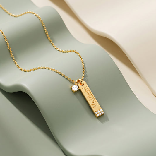 Personalised Gold Aegina Lab Grown Diamond Initial Pendant