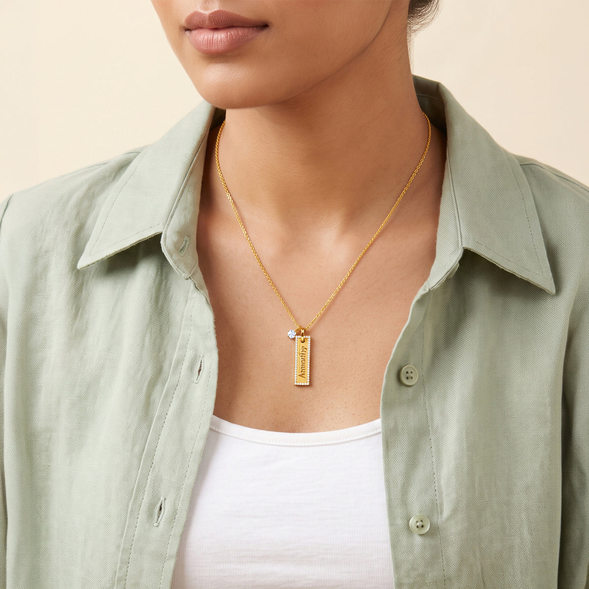 Personalised Gold Erato Lab Grown Diamond Initial Pendant