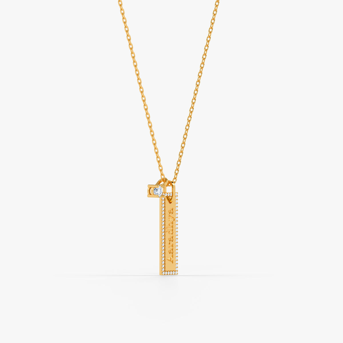 Personalised Gold Erato Lab Grown Diamond Initial Pendant