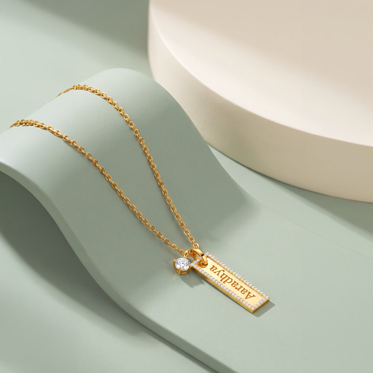 Personalised Gold Erato Lab Grown Diamond Initial Pendant