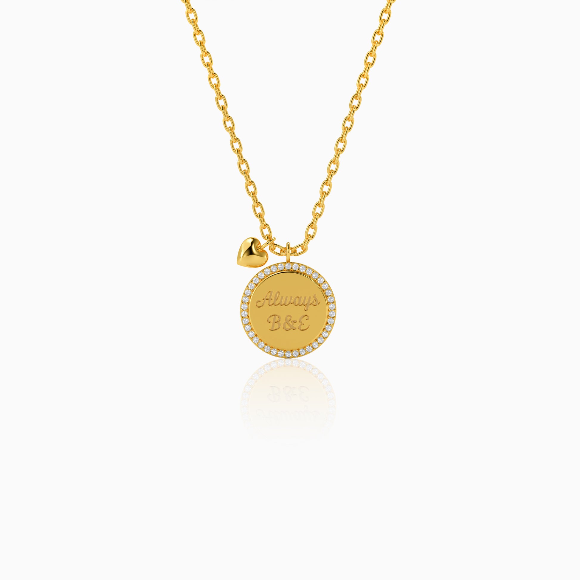 Personalised Gold Bonding Lab Grown Diamond Pendant (9K)