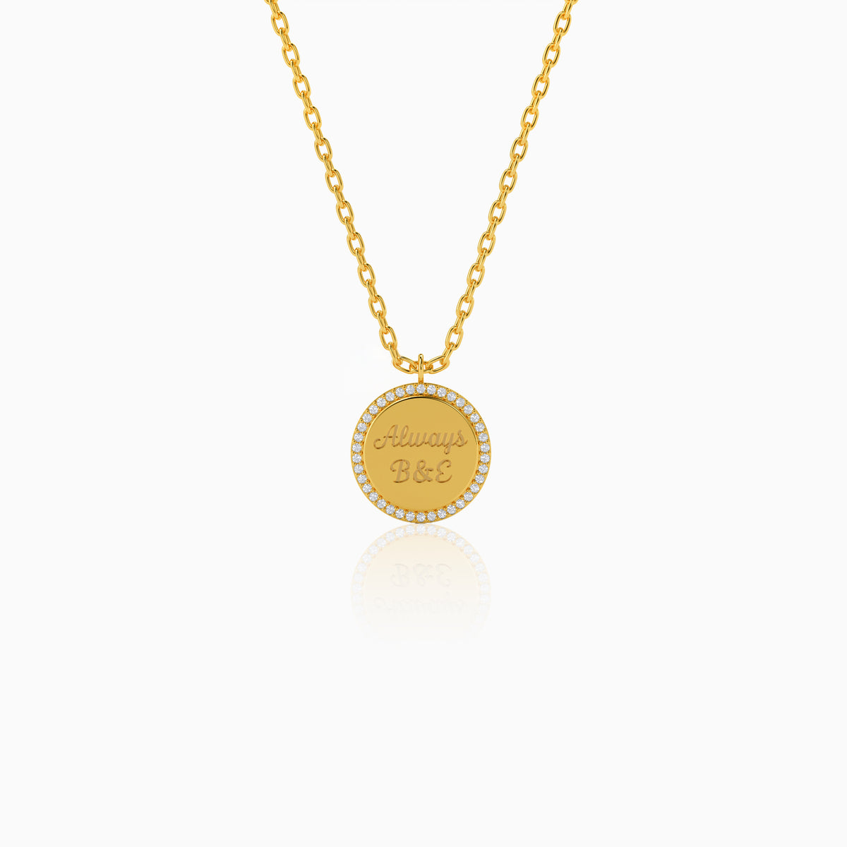 Personalised Gold Bonding Lab Grown Diamond Pendant (9K)