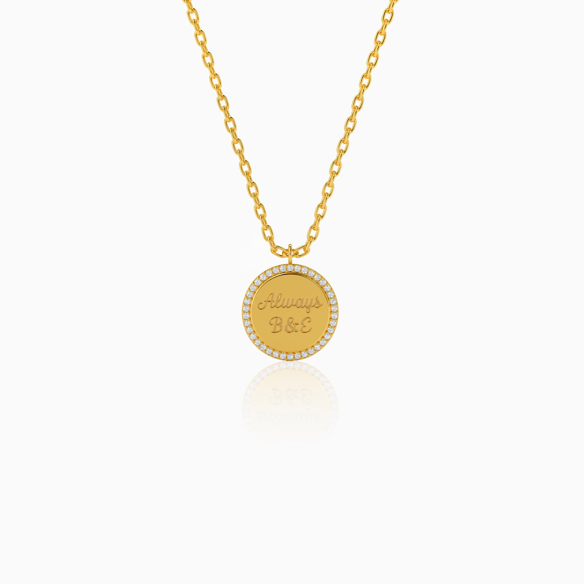 Personalised Gold Bonding Lab Grown Diamond Pendant (9K)