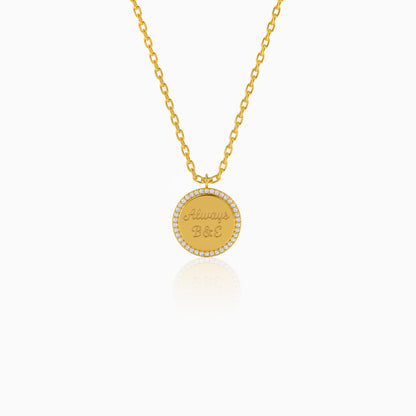 Personalised Gold Bonding Lab Grown Diamond Pendant (9K)