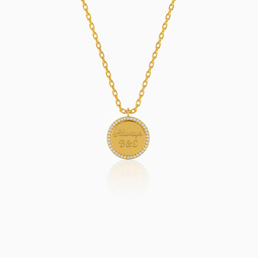 Personalised Gold Bonding Lab Grown Diamond Pendant (9K)