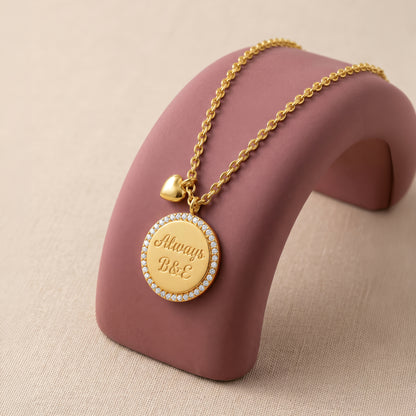 Personalised Gold Bonding Lab Grown Diamond Pendant (9K)