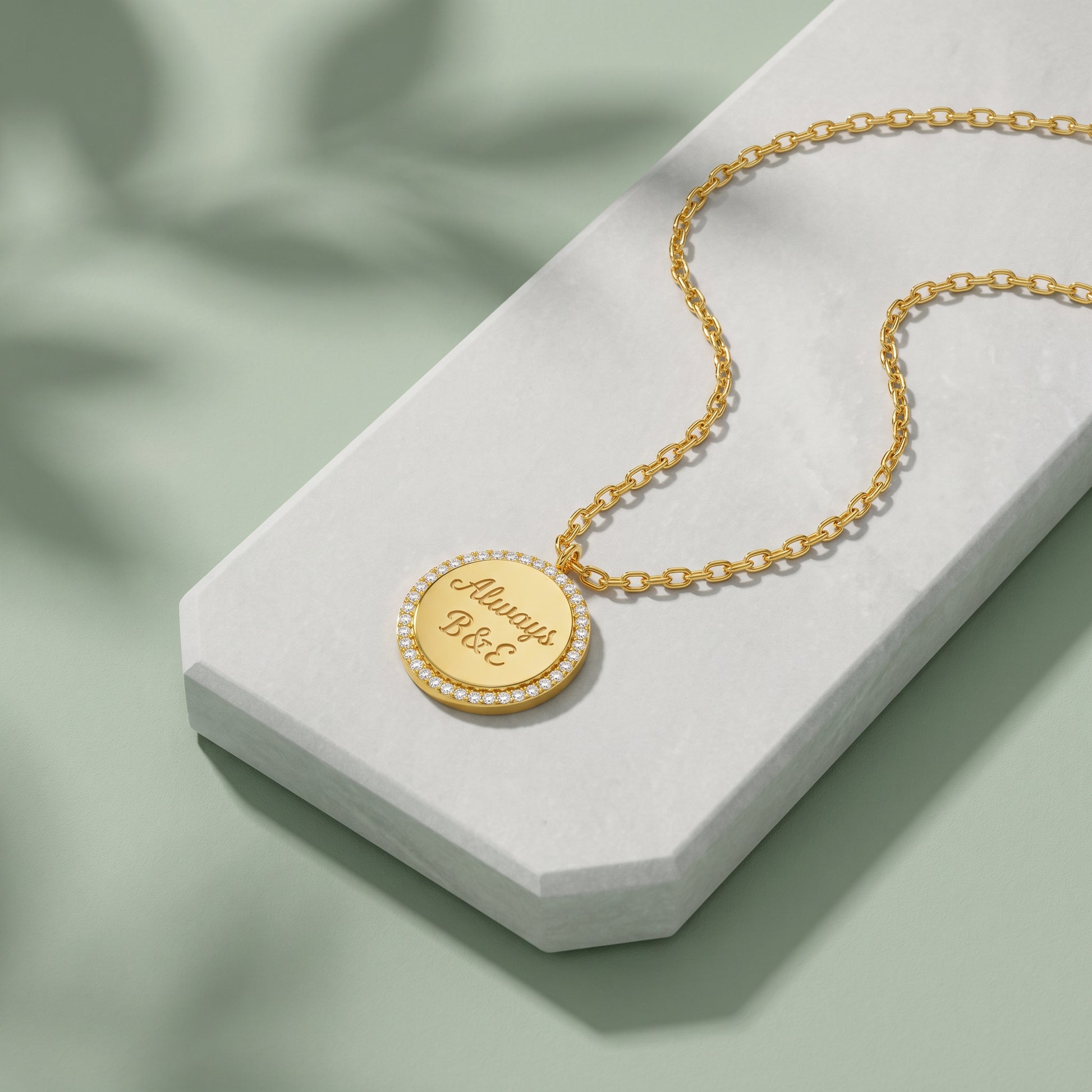 Personalised Gold Bonding Lab Grown Diamond Pendant (9K)