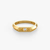 Personalised Gold Lucina Lab Grown Diamond Initial Ring (Size 12)