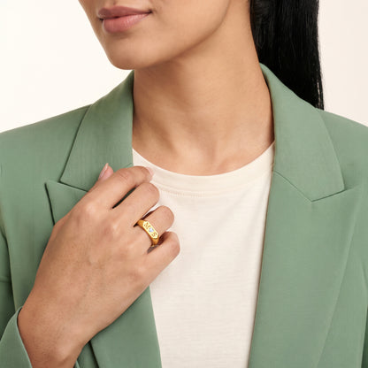 Personalised Gold Lucina Lab Grown Diamond Initial Ring (Size 12)