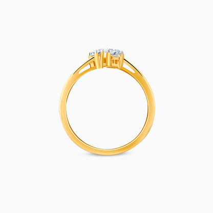 Gold Bypass Duo Solitaire Lab Grown Diamond Ring