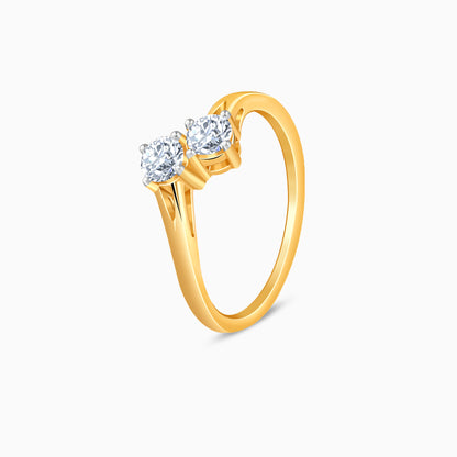 Gold Bypass Duo Solitaire Lab Grown Diamond Ring