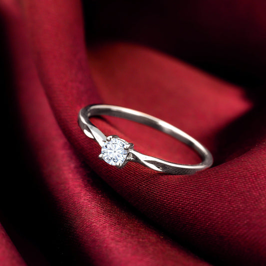 White Gold Precious Memories Solitaire Diamond Ring