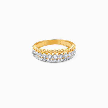 Gold Faux Stack Bezel Lab Grown Diamond Ring