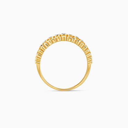 Gold Faux Stack Bezel Lab Grown Diamond Ring