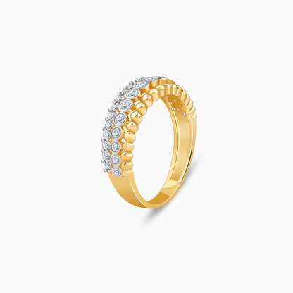 Gold Faux Stack Bezel Lab Grown Diamond Ring
