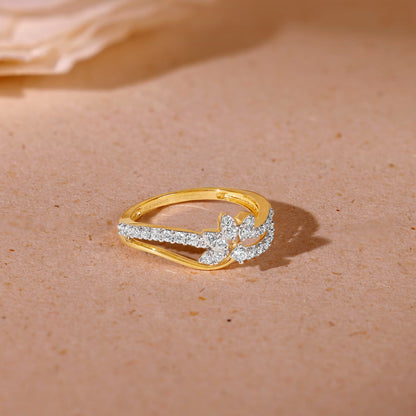Gold Flora Lab Grown Diamond Ring