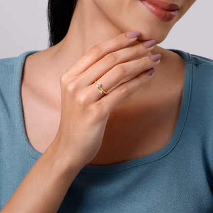 Gold Bypass Lab Grown Diamond Ring