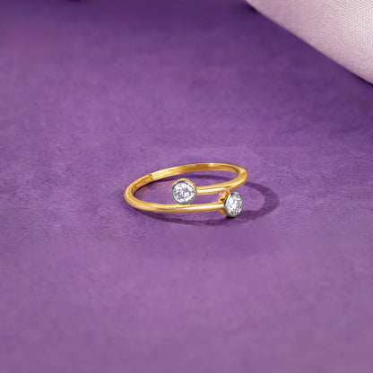 Gold Bypass Lab Grown Diamond Ring