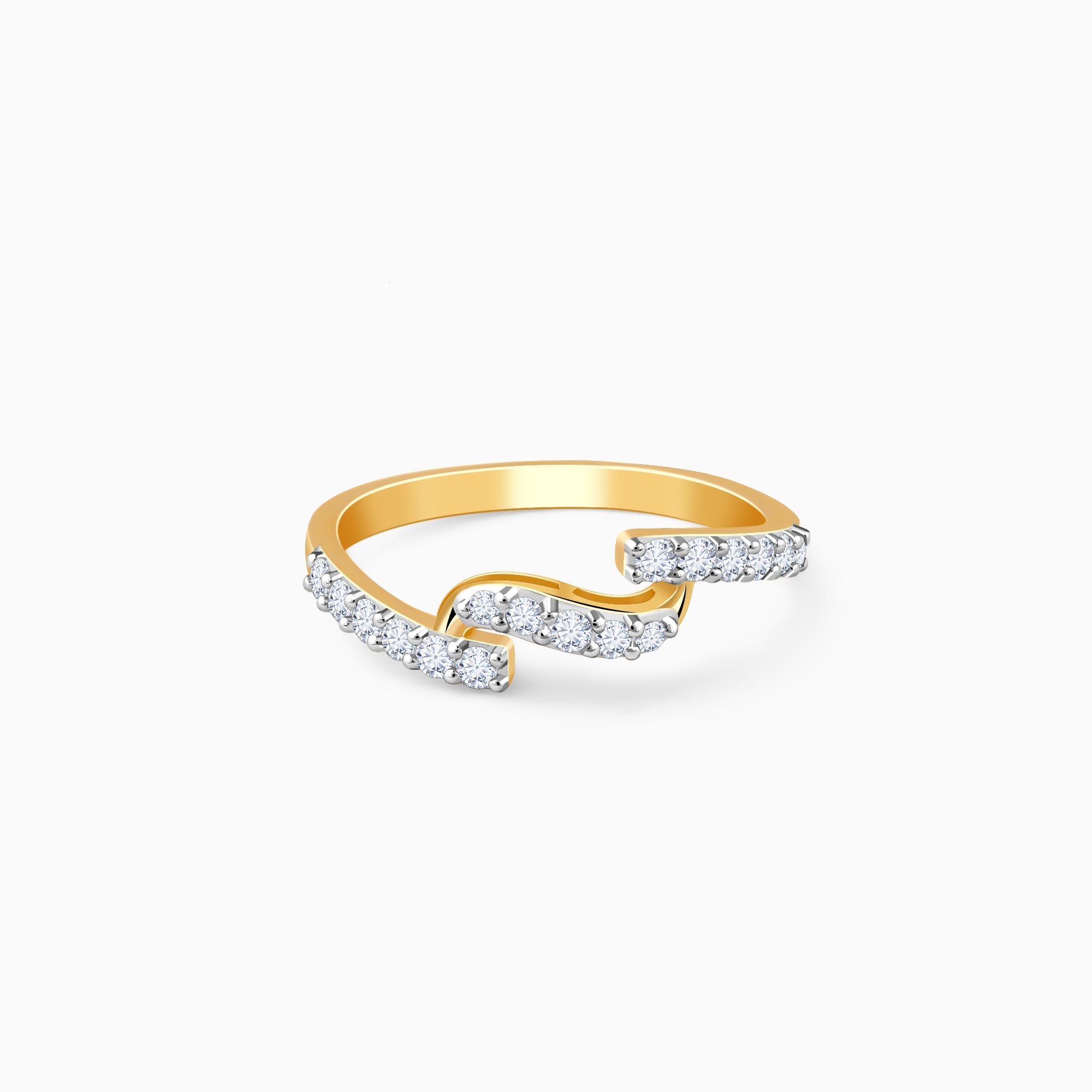 Gold Wave Glow Lab Grown Diamond Ring – Heer by GIVA
