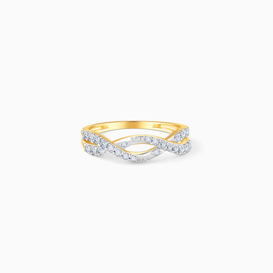 Gold Shining Twist Lab Grown Diamond Ring