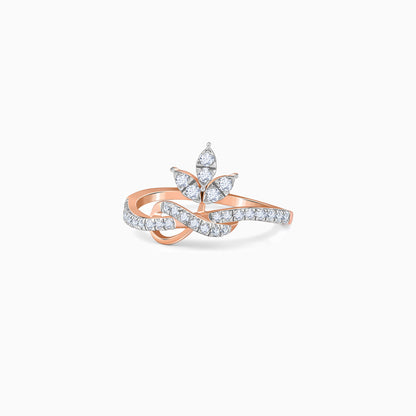 Rose Gold Pure Leaf Lab Grown Diamond Ring