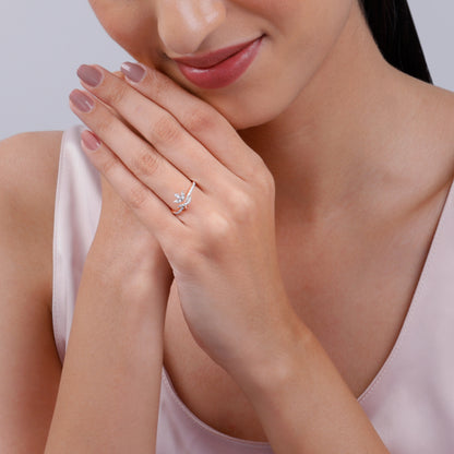 Rose Gold Pure Leaf Lab Grown Diamond Ring