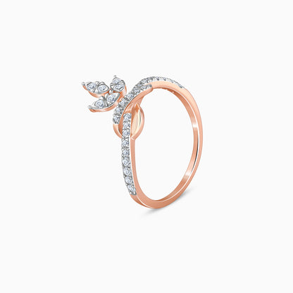 Rose Gold Pure Leaf Lab Grown Diamond Ring