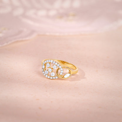 Gold Dual Loop Lab Grown Diamond Ring