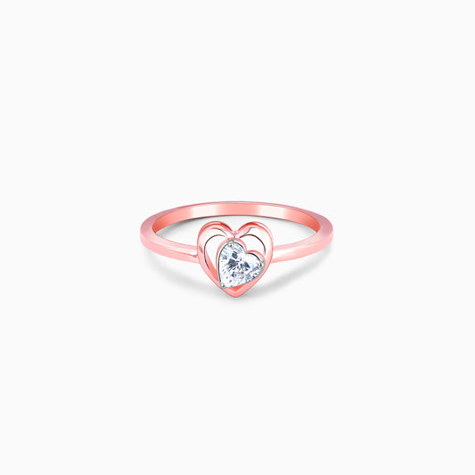 Rose Gold Joyful Heart Solitaire Diamond Ring
