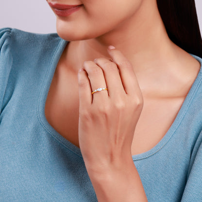 Gold Solara Oval Lab Grown Diamond Ring