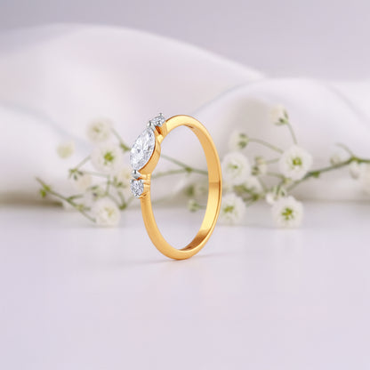 Gold Solara Oval Lab Grown Diamond Ring