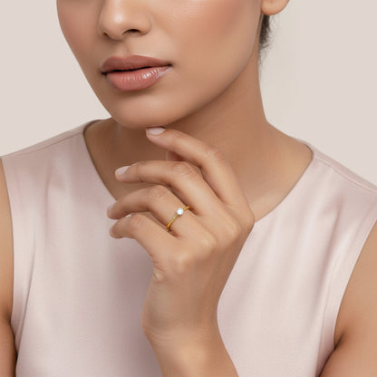 Gold Lucente Lab Grown Diamond Ring