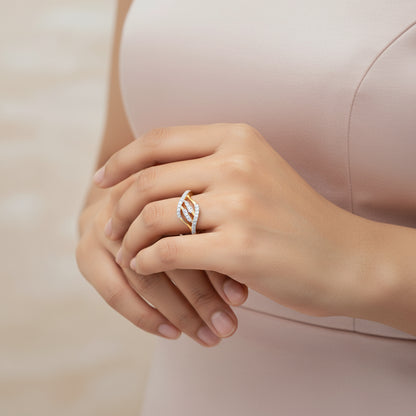 Gold Wavelet Lab Grown Diamond Ring