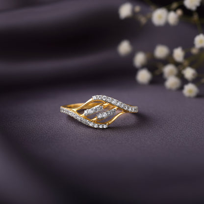 Gold Wavelet Lab Grown Diamond Ring