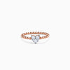 Rose Gold Heart Solitaire Lab Grown Diamond Ring
