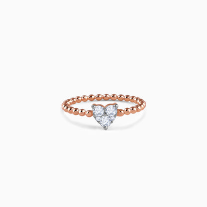 Rose Gold Heart Solitaire Lab Grown Diamond Ring