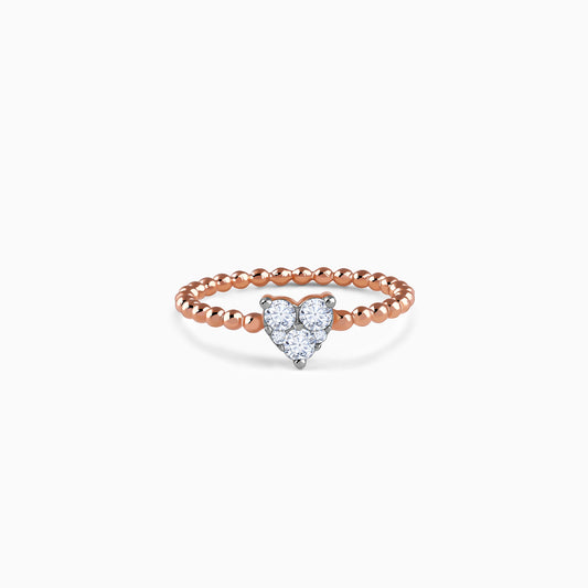 Rose Gold Heart Solitaire Lab Grown Diamond Ring