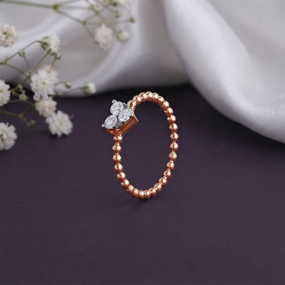 Rose Gold Heart Solitaire Lab Grown Diamond Ring